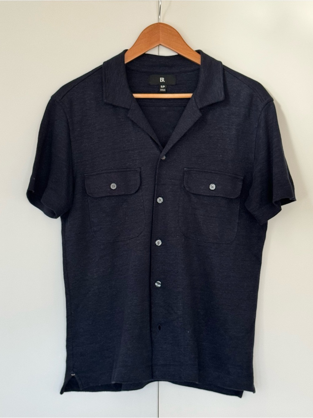 Banana Republic 100% Linen Camp Shirt – Navy, Size Small